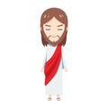 Cute Jesus is mad. Isolated Vector illustration