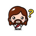 cute jesus poses question mark Royalty Free Stock Photo