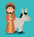 Cute joseph and donkey manger design
