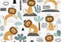 Cute Jungle Animals Vector Set Royalty Free Stock Photo