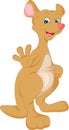 Cute kangaroo cartoon waving Royalty Free Stock Photo