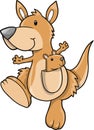 Cute Kangaroo Vector Royalty Free Stock Photo