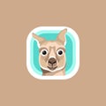 Cute kangaroo vector app icons logo illustration Royalty Free Stock Photo