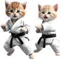 Cute Karate Kitten character design. Ai-Generated. Royalty Free Stock Photo