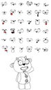 Cute kawaii goat cartoon expressions collection set