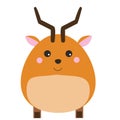 Cute kawaii antelope. Children style, isolated design elements, vector illustration Royalty Free Stock Photo