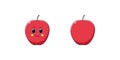 Cute Kawaii Apple, Cartoon Ripe Fruit. Vector Royalty Free Stock Photo