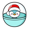 Cute And Kawaii Christmas Penguin In Gachapon Gacha Ball