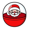 Cute And Kawaii Christmas Santa Claus Cartoon Character In A Gachapon Gacha Ball