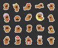 Cute kawaii dog toy poodle. Sticker Bookmark Royalty Free Stock Photo