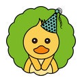 cute kawaii duck party hat Royalty Free Stock Photo