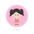 Cute Kawaii girl vector illustration.