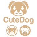 Cute Kawaii head dog puppy Mascot Cartoon Logo Design Icon Illustration Character vector art. for every category of business, Royalty Free Stock Photo