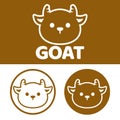 Cute Kawaii head goat ram sheep Mascot Cartoon Logo Design Icon Illustration Character vector art. for every category of business Royalty Free Stock Photo