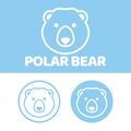 Cute Kawaii head polar bear Mascot Cartoon Logo Design Icon Illustration Character vector art. for every category of business,