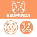 Cute Kawaii head red panda Mascot Cartoon Logo Design Icon Illustration Character vector art. for every category of business, Royalty Free Stock Photo