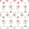 cute kawaii hedgehog cartoon character seamless pattern