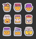 Cute kawaii honey jar. Sticker Bookmark