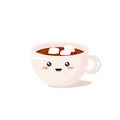 Cute kawaii hot cocoa icon