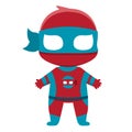 Cute kawaii kid superhero colorful isolated