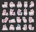 Cute kawaii little llama. Sticker Bookmark