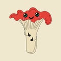 Cute Kawaii Mushrooms cartoon icon illustration. Food vegetable flaticon concept