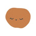 Cute kawaii orange tangerine smiling with eyes. Cute childish citrus. Isolated fully editable flat illustration on a