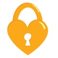 Cute kawaii padlock colorful isolated