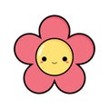 Cute kawaii pink flower icons.