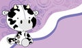 Cute kawaii plush baby cow character cartoon illustration background