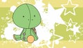 Cute kawaii plush baby turtle character cartoon illustration background