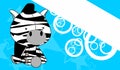 Cute kawaii plush baby zebra character cartoon illustration background