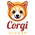 Cute Kawaii Puppy Pembroke Welsh Sable Corgi Dog Mascot Cartoon Logo Design Icon Illustration Character Hand Drawn. Suitable for