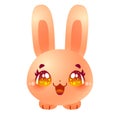 Cute kawaii rabbit bunny hare. Sweet rabbit sitting. Children animal character. Symbol of 2023 Chinese New Year