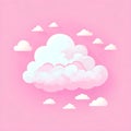 Cute Kawaii Sky Objects. The set contains six cute objects such as cloud, rainbow, star, moon, and sun. Cute little illustration Royalty Free Stock Photo