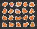 Cute kawaii squirrel. Sticker Bookmark