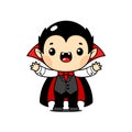 Cute And Kawaii Style Halloween Vampire Cartoon Character Royalty Free Stock Photo