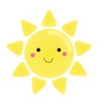 Cute kawaii sun character. Vector illustration for kids, design element