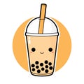 Cute kawaii Taiwanese bubble milk tea. Royalty Free Stock Photo