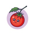 Cute Kawaii Tomato cartoon icon illustration. Food vegitable flat icon concept isolated