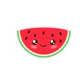 Cute kawaii watermelon icon