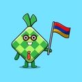 Cute ketupat cartoon in flat modern design Royalty Free Stock Photo