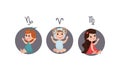 Cute Kid Characters Depicting Zodiac Sign or Astrological Sign Vector Illustration Set Royalty Free Stock Photo