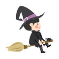 Cute kid girl Halloween Witch