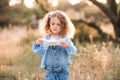 Child girl posing outdoors Royalty Free Stock Photo