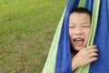 Cute kid on hammock Royalty Free Stock Photo