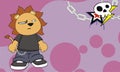 Grumpy Kid lion cartoon expression background