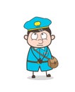Cute Kid Postman Innocent Face Vector Royalty Free Stock Photo