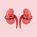 Cute kidney organ human mascot design illustration