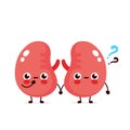 Cute kidneys with question mark character